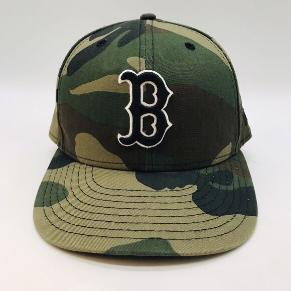 Boston Red Sox MLB Logo Hat Men's 7 1/4 New Era 59FIFTY Camouflage Baseball Cap - Picture 1 of 12